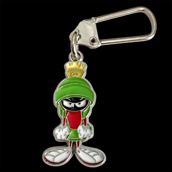 Vintage Marvin the Martian Zipper Pull Purse Bag Charm Warner Bros Looney Tunes - Picture 2 of 9